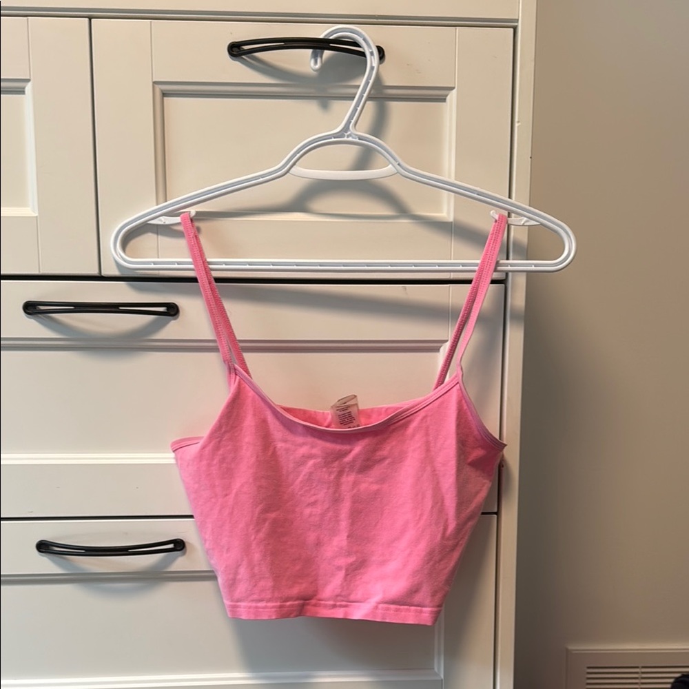 Pink Cropped Tank Top